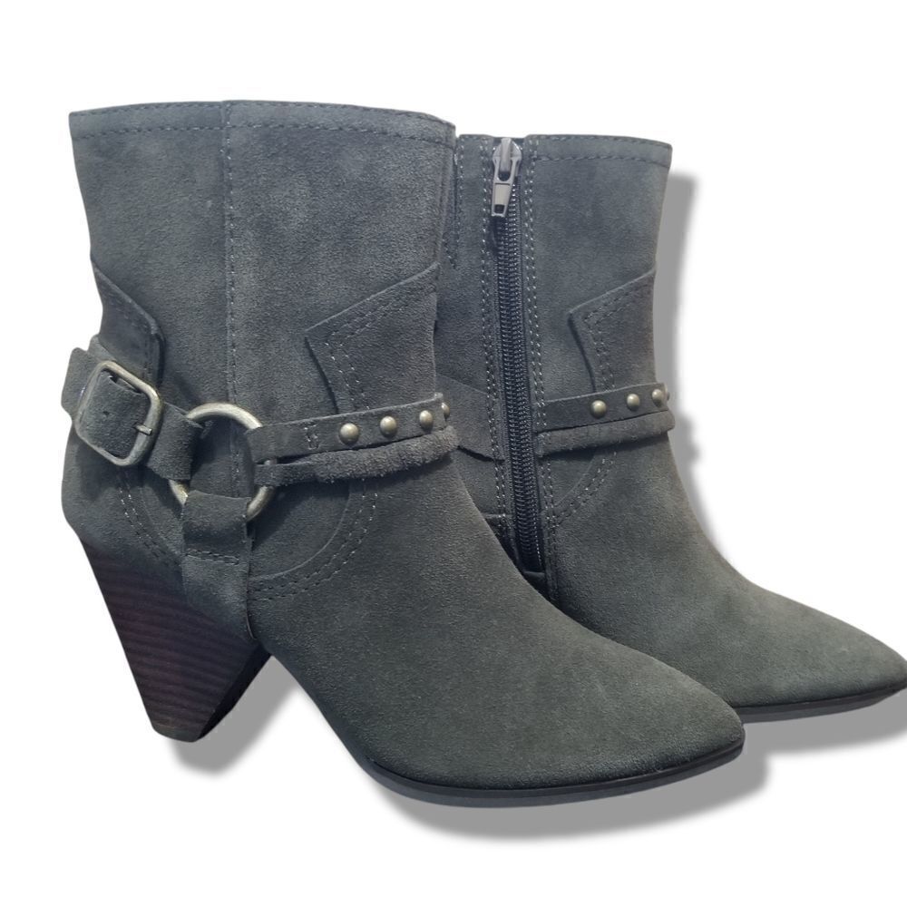 ⭐️ Lucky Brand Majoko Ankle Boots Dark Moss Oiled Suede sz 5.5 NWOB